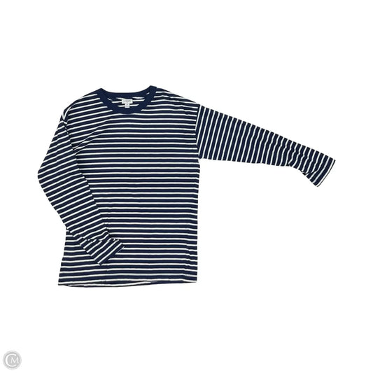 Top Long Sleeve By J. Crew In Blue & Cream, Size: M