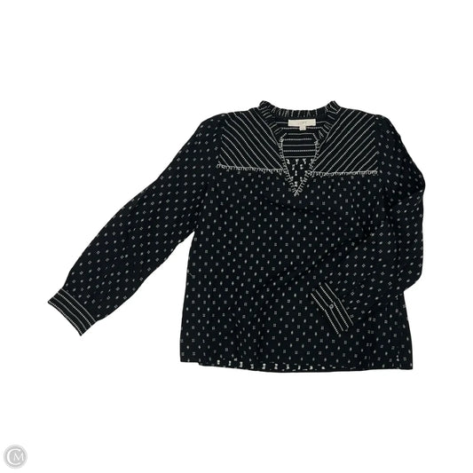 Blouse Long Sleeve By Jm Collections In Black & Gold, Size: M
