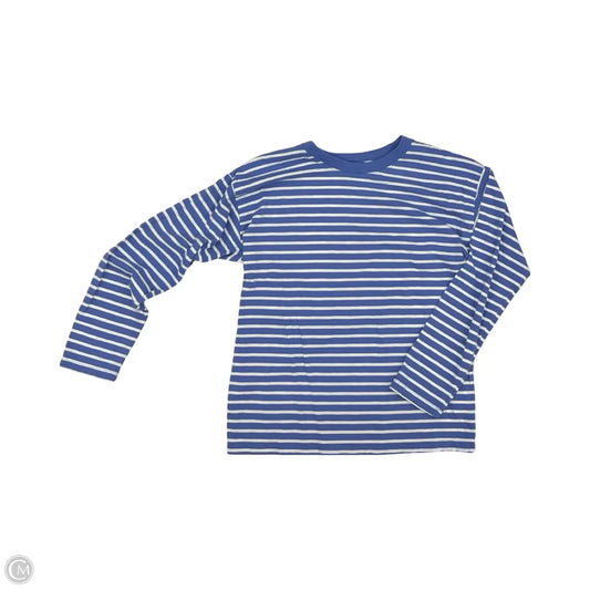 Top Long Sleeve By J. Crew In Blue & Cream, Size: M