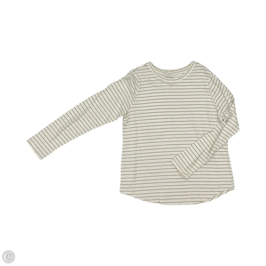 Top Long Sleeve By Sonoma In Tan & White, Size: M