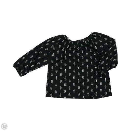 Blouse Long Sleeve By Croft And Barrow In Black & White, Size: Mp