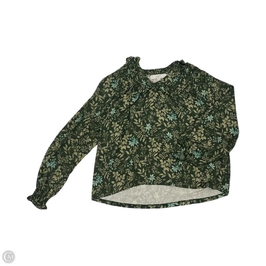 Blouse Long Sleeve By Loft In Floral Print, Size: Lp