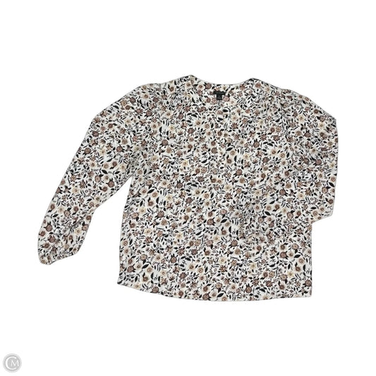 Blouse Long Sleeve By Ann Taylor In Floral Print, Size: M