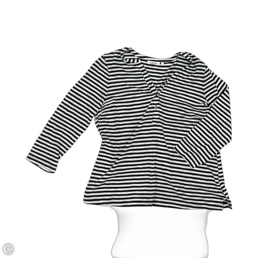 Top Long Sleeve By Chicos In Black & Cream, Size: M