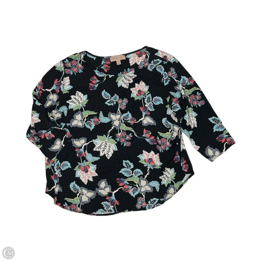 Top 3/4 Sleeve By Philosophy In Floral Print, Size: 2x