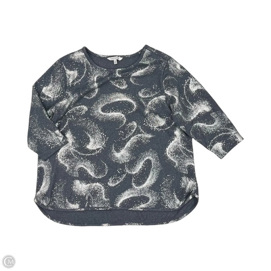 Top 3/4 Sleeve By Emily Daniels In Grey & Silver, Size: 1x