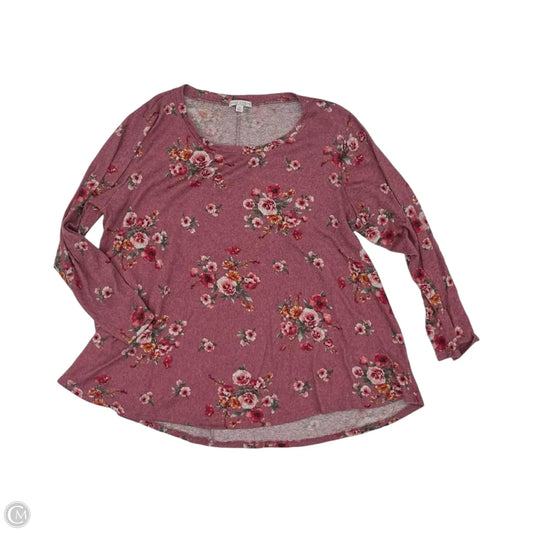 Top Long Sleeve By Green Cotton In Floral Print, Size: 2x