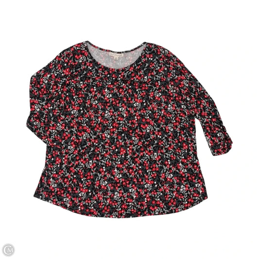 Top 3/4 Sleeve By Emaline In Floral Print, Size: 2x