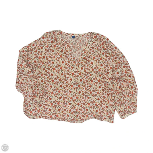 Blouse Long Sleeve By Old Navy In Floral Print, Size: Xl