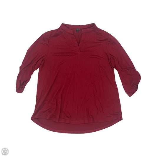 Blouse 3/4 Sleeve By Cmf In Red, Size: Xl