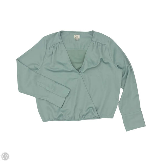 Blouse Long Sleeve By A New Day In Green, Size: M