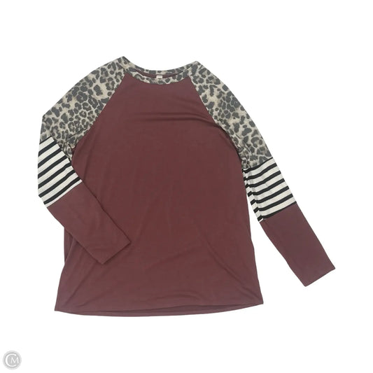Top Long Sleeve By Vanilla Bay In Brown & Red, Size: L