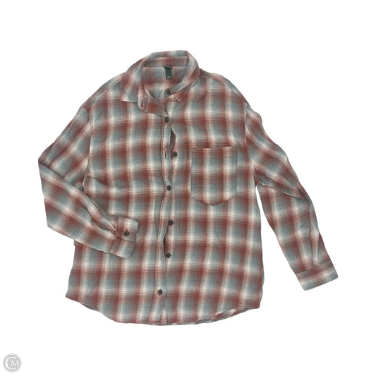 Top Long Sleeve By Wild Fable In Blue & Red, Size: S