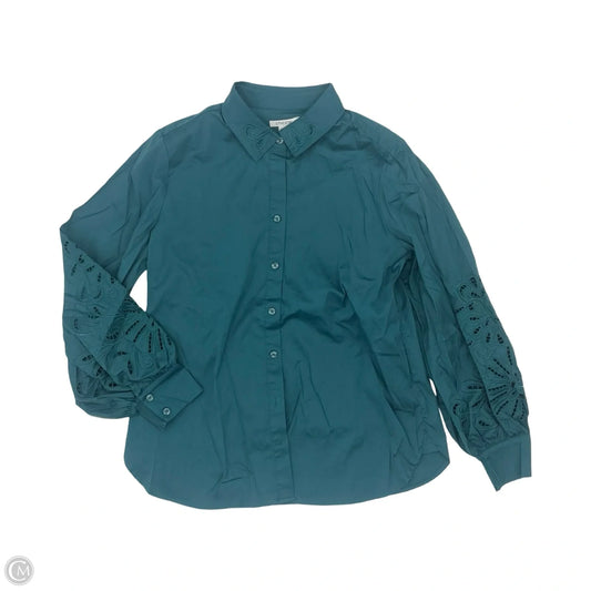 Blouse Long Sleeve By Chicos In Green, Size: M