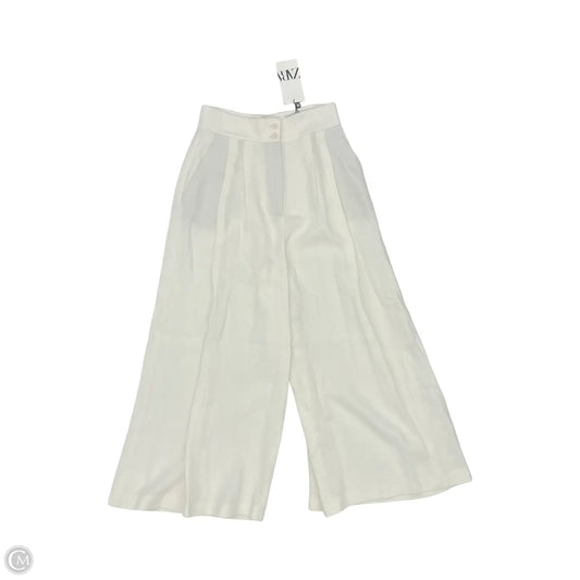 Pants Wide Leg By Zara In Cream, Size: S
