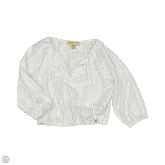 Top Ls Designer By Michael Kors In White, Size: Xs