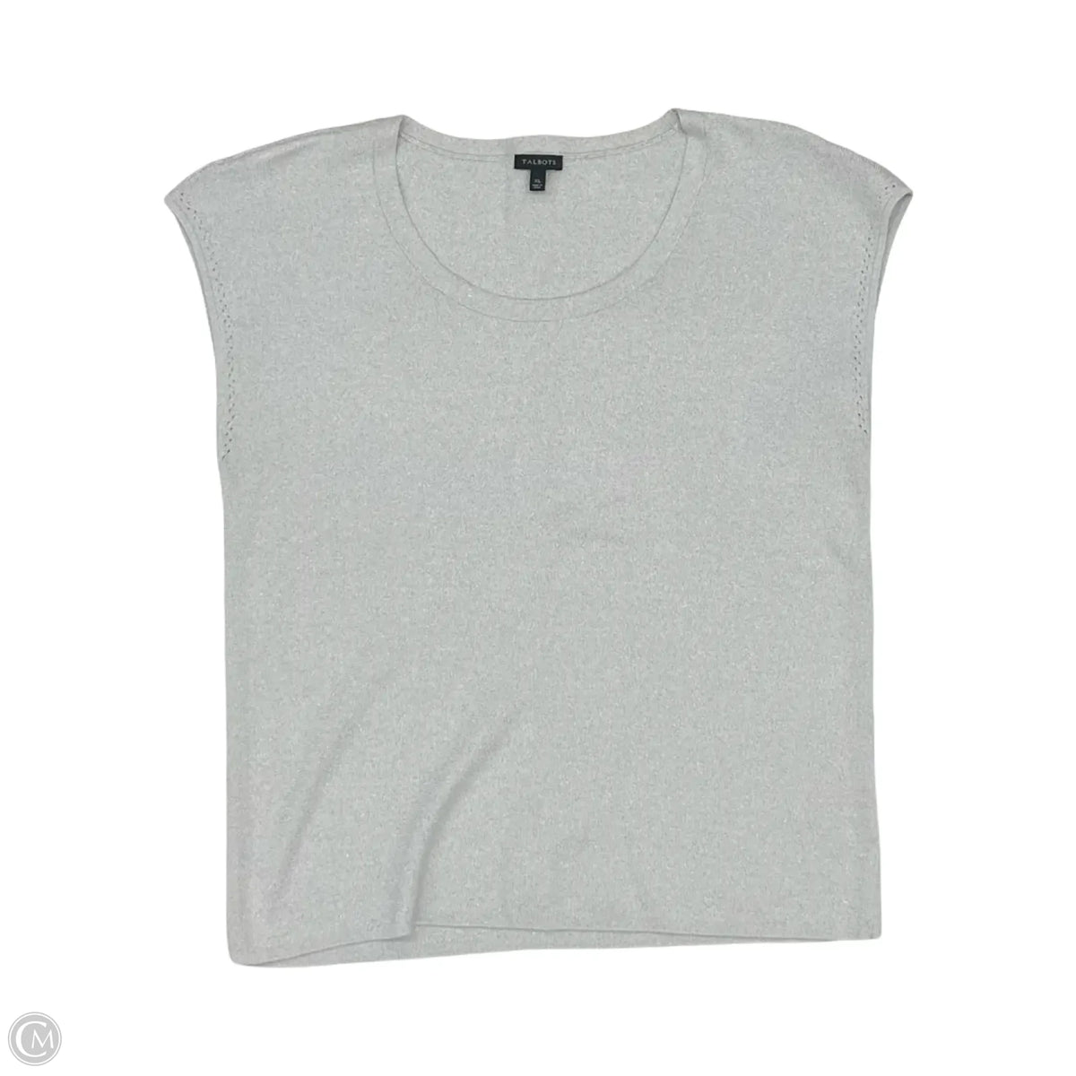 Sweater Short Sleeve By Talbots In Silver, Size: Xl