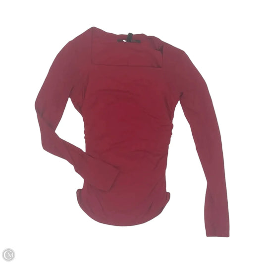 Top Long Sleeve By White House Black Market In Red, Size: Xxs