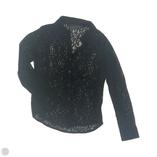 Blouse Long Sleeve By White House Black Market In Black, Size: Xs