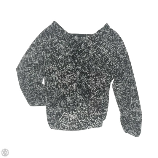 Blouse Long Sleeve By White House Black Market In Black & Cream, Size: Xs