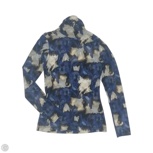 Blouse Long Sleeve By White House Black Market In Blue & Cream, Size: Xs