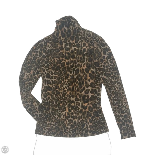 Blouse Long Sleeve By White House Black Market In Leopard Print, Size: Xs