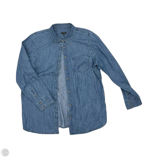 Top Long Sleeve By Talbots In Blue Denim, Size: Xl