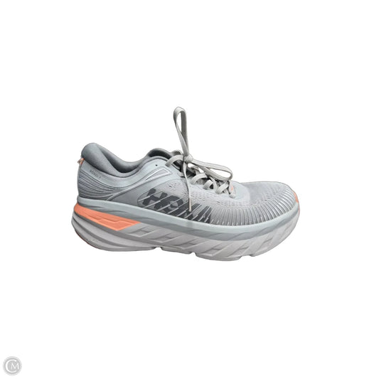 Shoes Athletic By Hoka In Grey & Orange, Size: 8.5