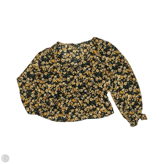 Blouse Long Sleeve By Primark In Black & Yellow, Size: L
