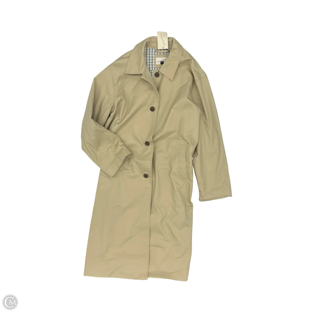 Coat Trench Coat By Universal Thread In Tan, Size: M