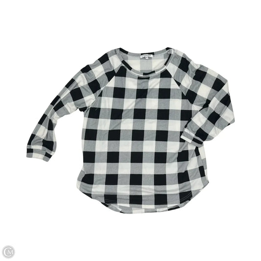 Blouse Long Sleeve By Chicsoul In Black & Cream, Size: 1x