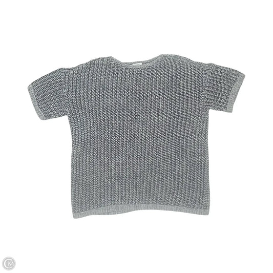 Sweater Short Sleeve By Pure Jill In Blue & Cream, Size: L