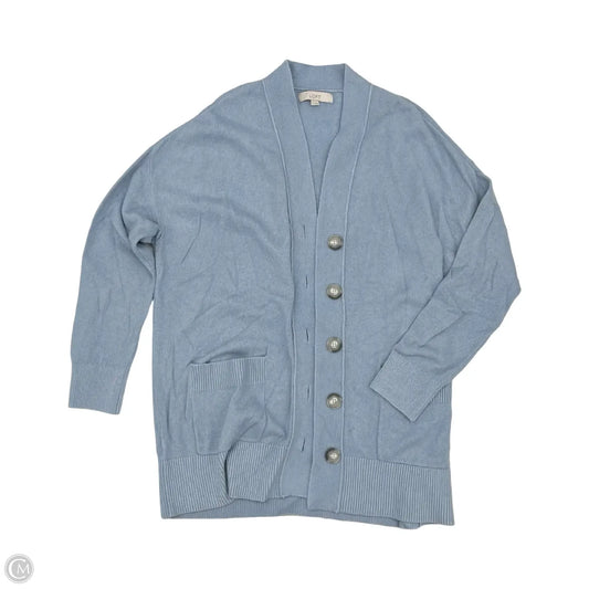 Sweater Cardigan By Loft In Blue, Size: L