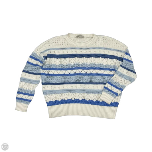 Sweater By Loft In Blue & Cream, Size: Xl