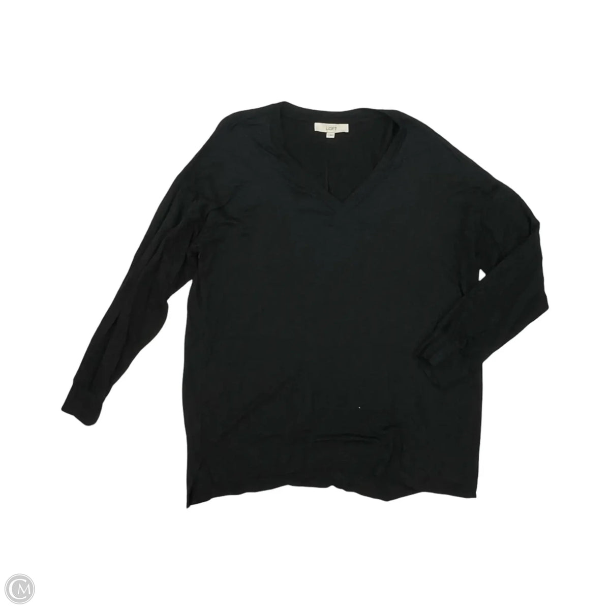 Top Long Sleeve By Loft In Black, Size: L