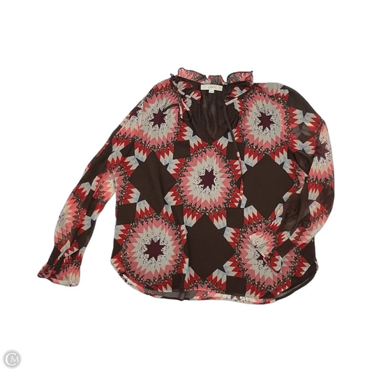Blouse Long Sleeve By Loft In Multi-colored, Size: Xl