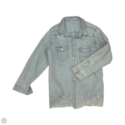 Jacket Denim By Miss Sparkling In Blue Denim, Size: Xl