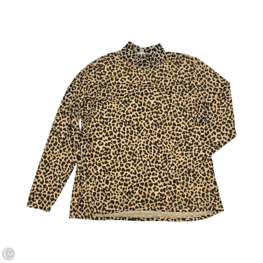 Blouse Long Sleeve By A New Day In Leopard Print, Size: Xxl