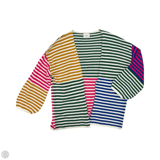 Sweater Cardigan By Andree By Unit In Multi-colored, Size: L