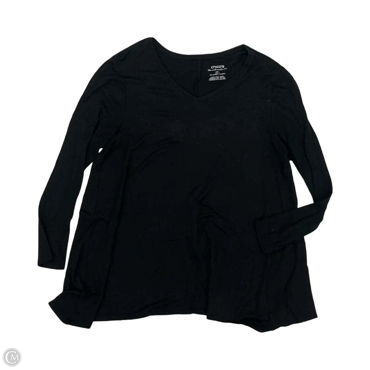 Top Long Sleeve Basic By Chicos In Black, Size: L