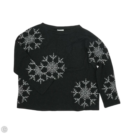 Top Long Sleeve By J. Jill In Black & Cream, Size: Mp