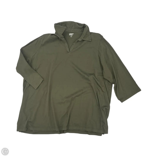 Top Long Sleeve By Lands End In Green, Size: 2x