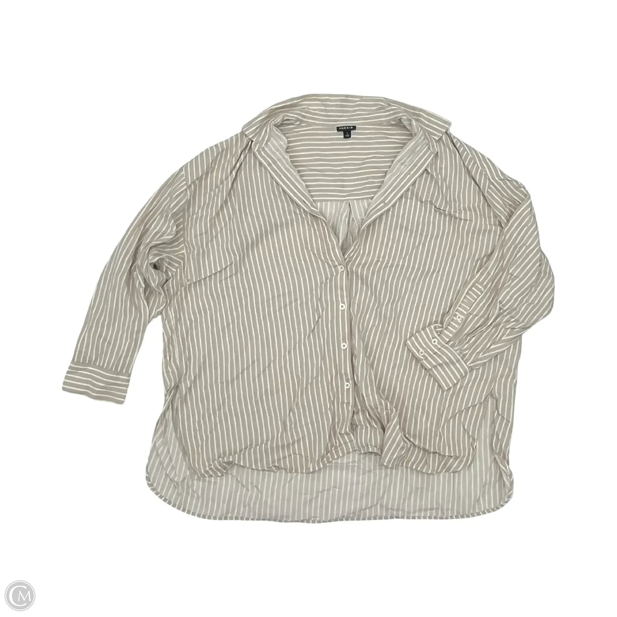 Blouse Long Sleeve By Torrid In Striped Pattern, Size: 1x