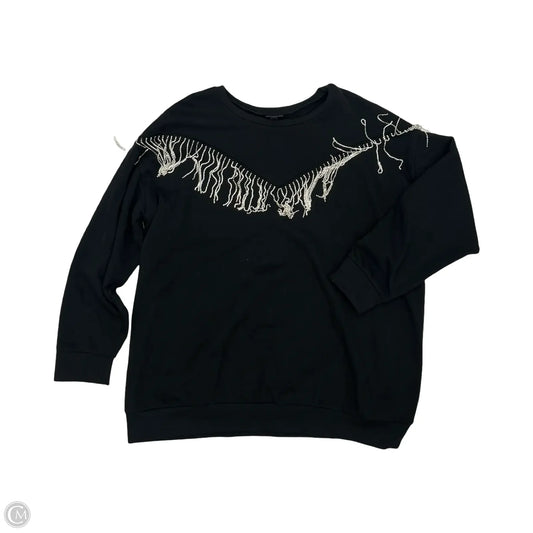 Sweatshirt Crewneck By Torrid In Black & Silver, Size: 2x