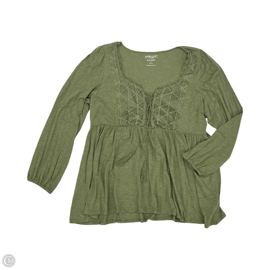 Top Long Sleeve By Torrid In Green, Size: 1x