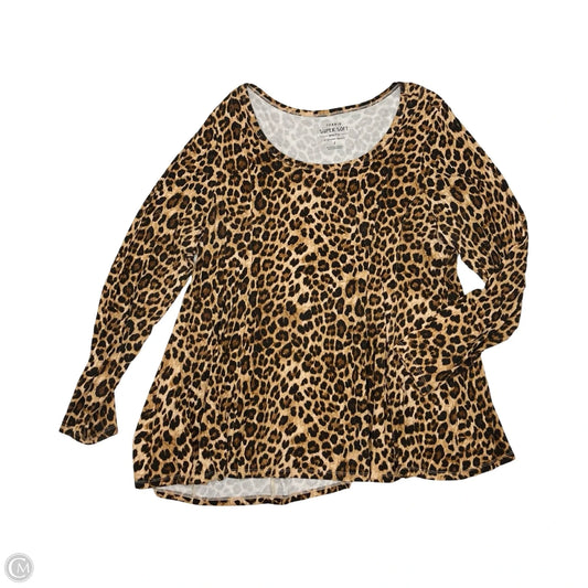 Top Long Sleeve By Torrid In Leopard Print, Size: 2x