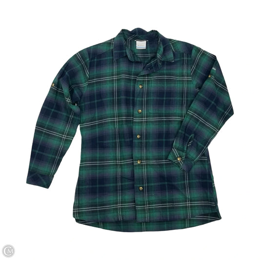 Top Long Sleeve By Columbia In Blue & Green, Size: M