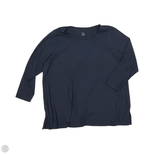 Top Long Sleeve By Cj Banks In Navy, Size: 3x