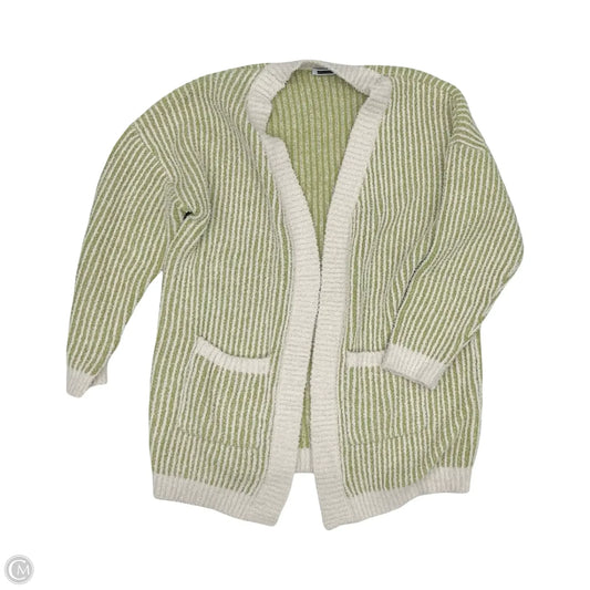 Sweater Cardigan By Clothes Mentor In Green & Tan, Size: Xl