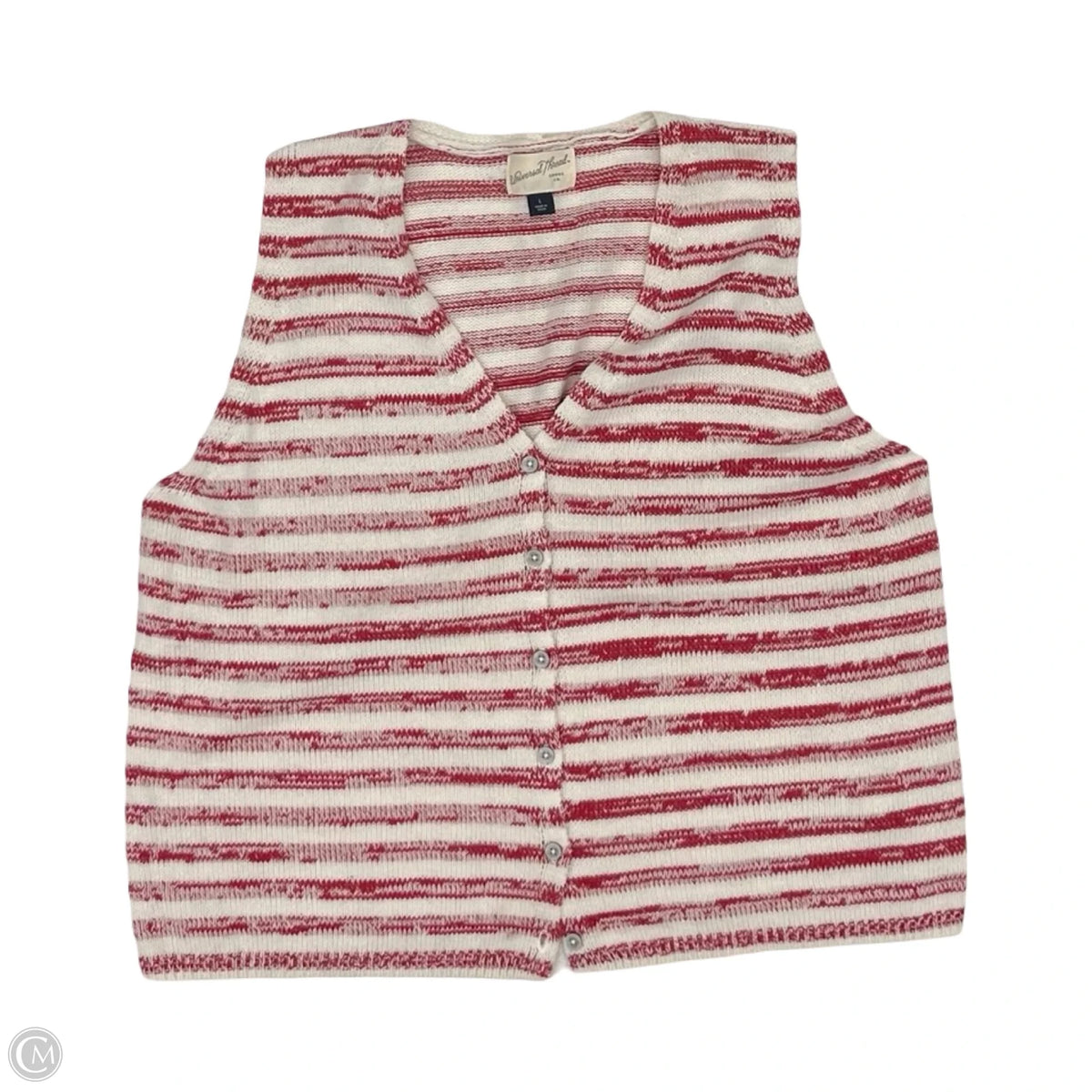 Top Sleeveless By Universal Thread In Red & White, Size: L